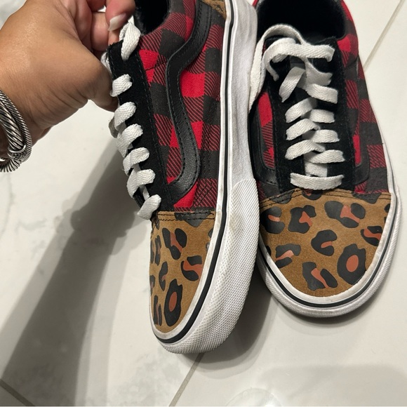 Vans unisex cheetah print and checkered combo men’s size 5.5 women’s size 7 - Picture 3 of 3